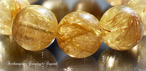 ❤️レア　買い得　50mm 最強財運超　強いパワー　ゴールドルチルクォーツ Golden Power」大玉ルチルクォーツ20mm・ブレス