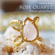 天然石 パワーストーン|ローズクォーツ　紅水晶　美　恋愛運　14K　14金　リング　プレゼント　アーキエンジェルズ　大分市