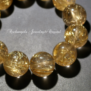 「Golden Power」大玉 ルチルクォーツ17mm・一連 ブレス