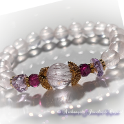 Amuletブレス「Aries Awakening -牡羊座の目覚め-」スーパーセブン/ ガーネット/ アメジスト/ スターローズクォーツ