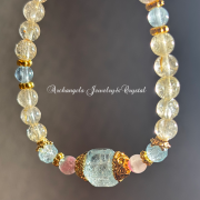 オリジナル・ブレス「Angel Chance」ブルートパーズ・トルマリン・ルチルクォーツ