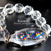 オリジナル・ブレス「Rainbow」アイリスクォーツ＆クリアクォーツ スターカット