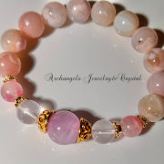 MUSE Amuletブレス「Pink Moon」クンツァイト*スターローズクォーツ*ロードナイトシリカ*桜瑪瑙