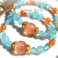 オリジナル・ブレス「Energy」 オレンジクォーツ*カーネリアン*シーブルーカルセドニー