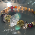Amuletブレス「Vortex」DW*スーパーセブン*ガーネット*ブラックスターサンストーン*オレンジガーネット