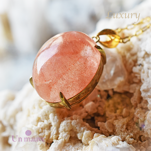 天然石 パワーストーン|ストロベリークォーツ　苺水晶　愛　美　Un mauve アンモーヴ　ペンダント　アーキエンジェルズ