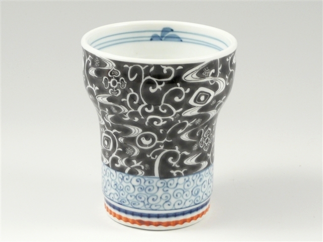 錦唐草(黒)　キーポ焼酎カップ