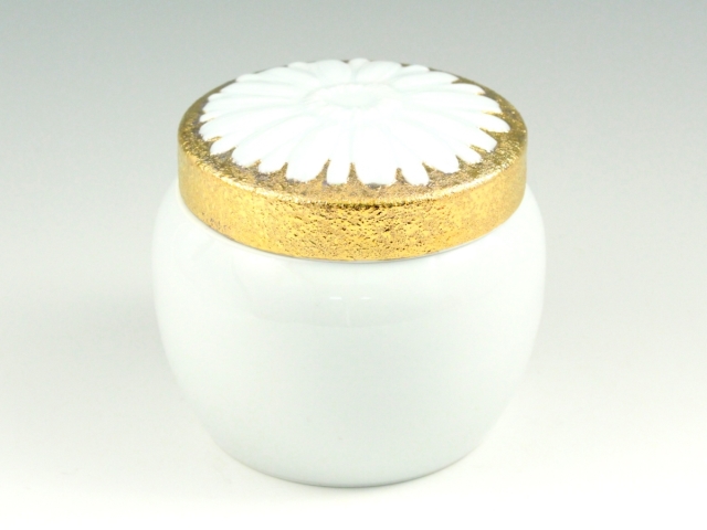 インテリア骨壺 金彩 メモリアルポット ４寸(内径9cm)