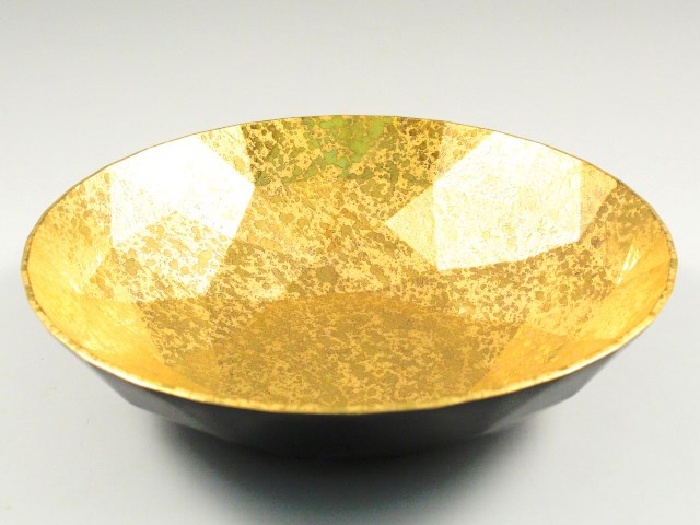 金濃黒釉掛分 ダイヤ大鉢