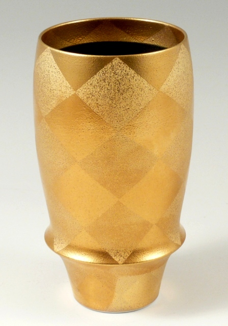 【匠の蔵　プレミアムビアグラス】 菱紋彩(金)＜オリジナル＞