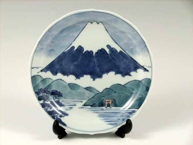 富士山湖畔図　小飾皿＜オリジナル＞