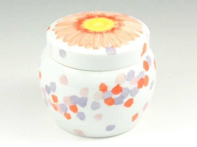 ペット用インテリア骨壺 花吹雪 メモリアルポット ５寸(内径12cm)