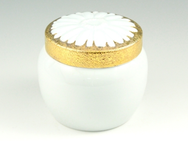 インテリア骨壺 金彩 メモリアルポット ５寸(内径12cm)
