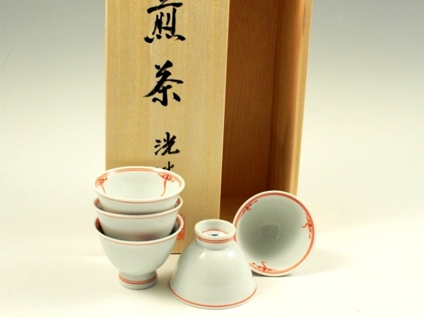 渕瓔珞(赤)　小千茶揃(玉露煎茶5客揃)