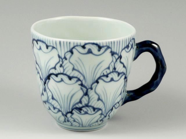 <父の日ギフト好適品>花弁紋(青)　マグカップ