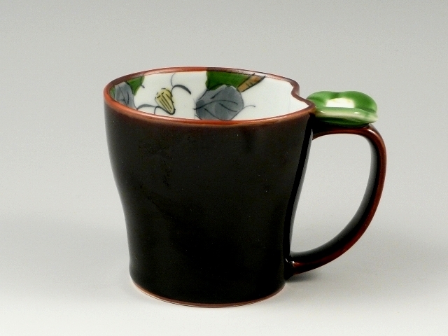花絵蒔(緑)　マグカップ