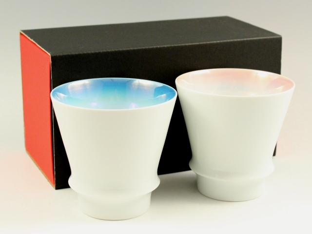 【有田焼 匠の蔵】 ブルーサファイヤ・ピンクサファイヤ　ペア至高の焼酎グラス