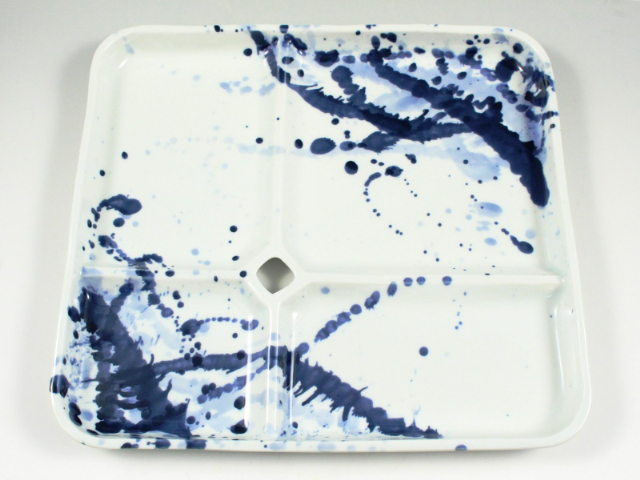 筆流し One Plate 1+3 with hole【オールインワン仕切りプレート】