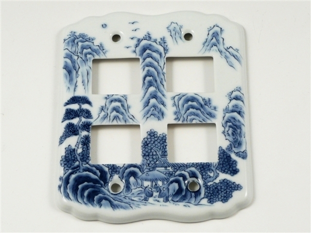 山水　スイッチプレート　４穴