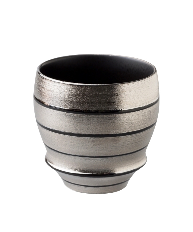 【有田焼 匠の蔵】銀独楽（丸）　SAKE GLASS