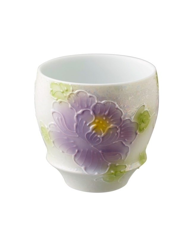 【有田焼 匠の蔵】一珍牡丹（丸）　SAKE GLASS