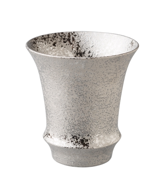 【有田焼 匠の蔵】銀彩（反）　SAKE GLASS