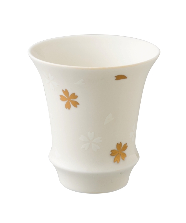 【有田焼 匠の蔵】春桜（反）　SAKE GLASS