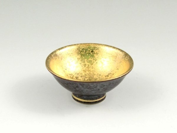 結晶釉掛分金塗　平盃