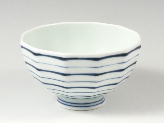 駒筋　面取茶碗 大