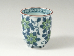 染錦鉄仙花　湯呑 大