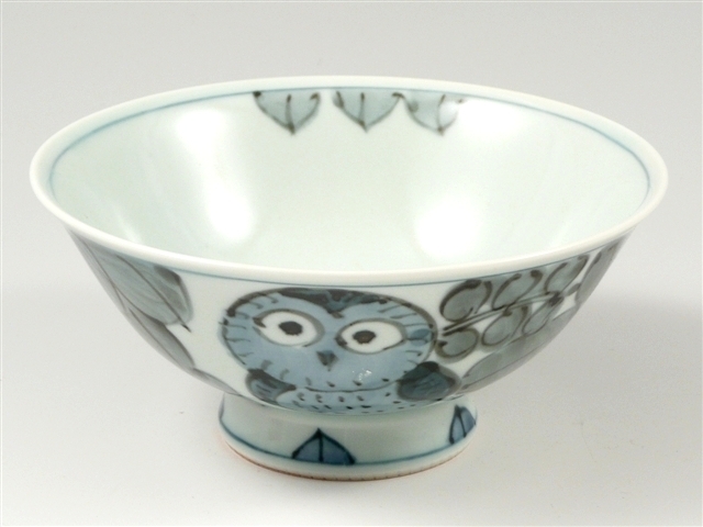 <父の日ギフト好適品>ふくろう　特大茶碗