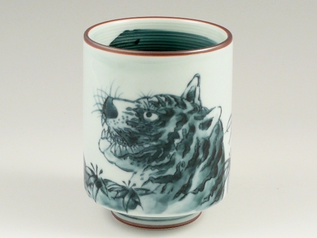トラ絵　特大湯呑
