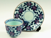 染錦鉄仙花(紫)　コーヒーカップ＆ソーサー