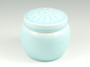 インテリア骨壺 青白磁 メモリアルポット ４寸(内径9cm)