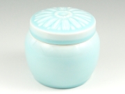 インテリア骨壺 青白磁 メモリアルポット ５寸(内径12cm)