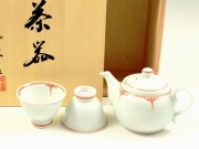 渕瓔珞(赤)　小茶器揃（玉露煎茶5 ミニポット1）