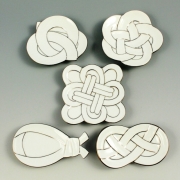 白磁プラチナ線(5柄)　小皿揃