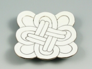 白磁プラチナ線吉祥結び　小皿