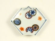 染錦丸紋　折紙型手塩皿