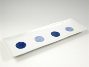 染付呉須丸紋　長角皿(大)