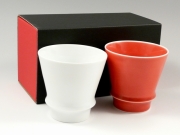 【有田焼 匠の蔵】 白磁・茜(あかね)　ペア至高の焼酎グラス