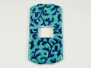 グリーン濃唐草紋様　スイッチプレート　１穴