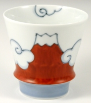 【匠の蔵　至高の焼酎グラス】 赤富士（富士山）＜オリジナル＞