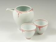 瓔珞(赤)　半酒器セット(徳利1 グイ呑2)