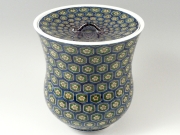 【村上玄輝 作品】染錦緑彩亀甲桜文　水指（大）