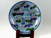 【村上玄輝 作品】合歓花鳥絵　尺皿