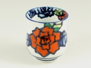 手描きバラ　湯呑 小