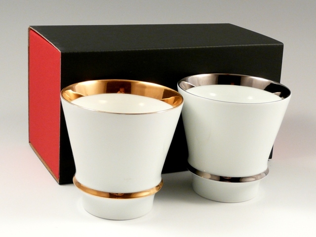 【有田焼 匠の蔵】 エンゼルリング(渕金・渕プラチナ)　ペア至高の焼酎グラス＜オリジナル＞