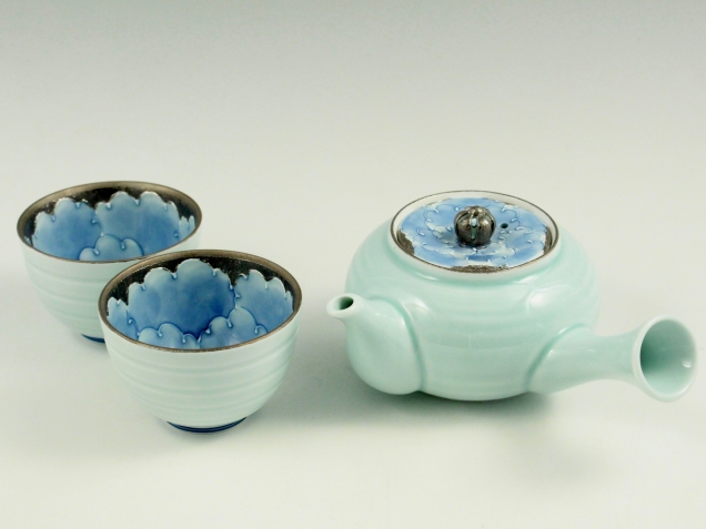 プラチナ牡丹　千茶半茶器(千茶2 急須１)