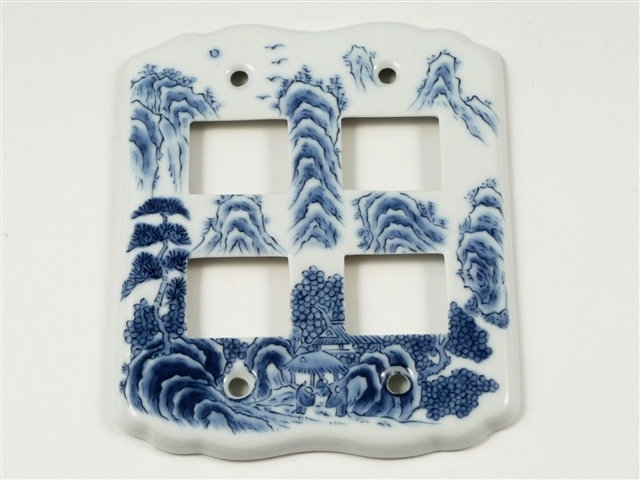 山水　スイッチプレート　４穴